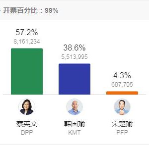台湾选举:国民党输,民进党赢