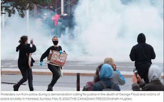 加拿大抗议活动升级成骚乱,开始放火洗劫商店 警方放催泪弹驱散